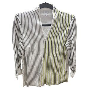 MING Striped Mixed Textile Cotton Sweater Shirt - Size XS